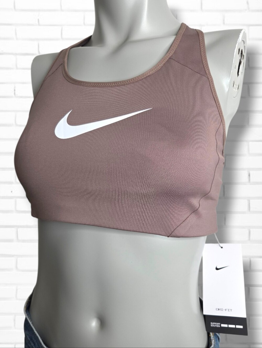 NEW! Nike Tan Victory Shape Compression Sports Bra Size L
